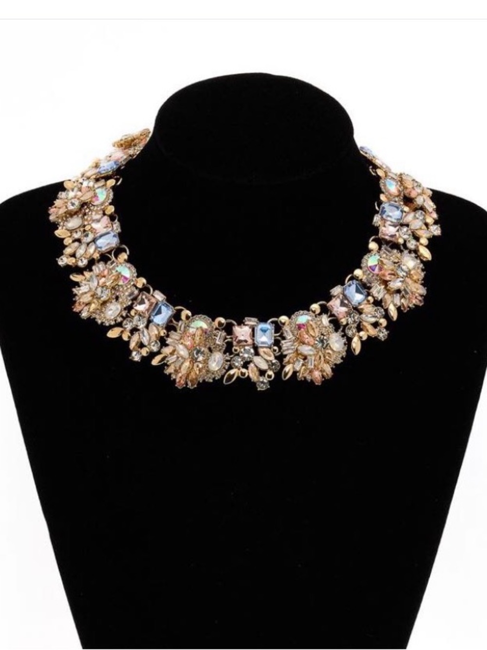 NWT ⚜️💎⚜️ PIPER K Silver Tone Glass Stone Teardrop Bypass Choker Necklace